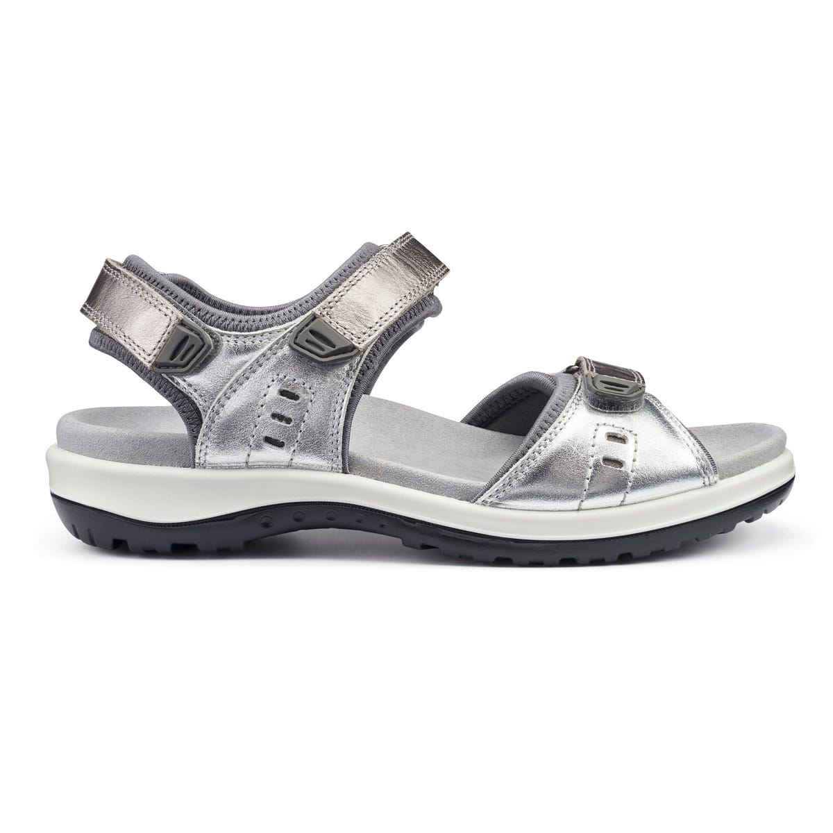 Hotter Hotter Women's Extra Wide 'Walk II' Sandals in Metallic Silver - 1