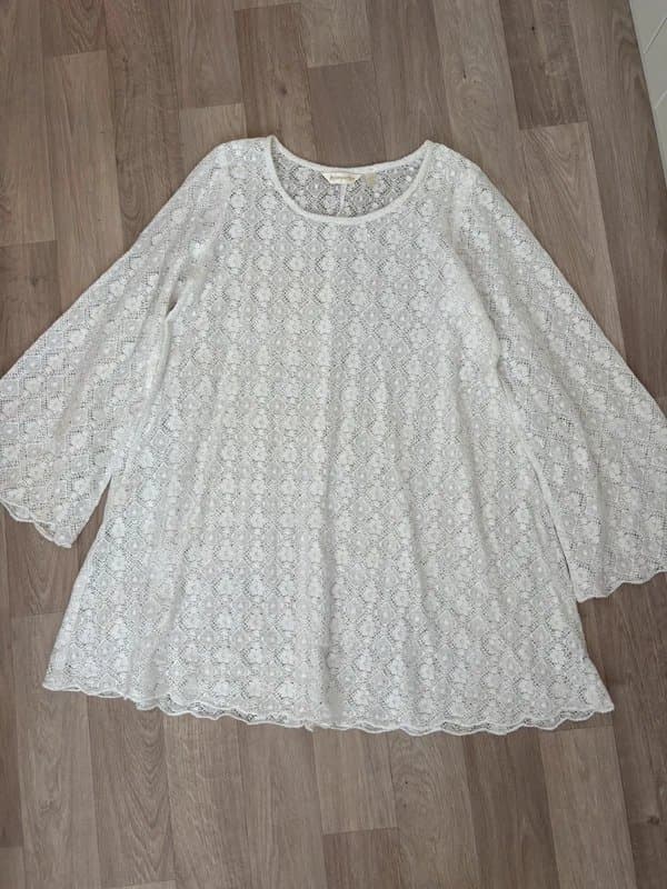 Accessorize Accessorize White Lace Mini Dress Size M Boho Festival Cottagecore Beach Cover Up Y2K