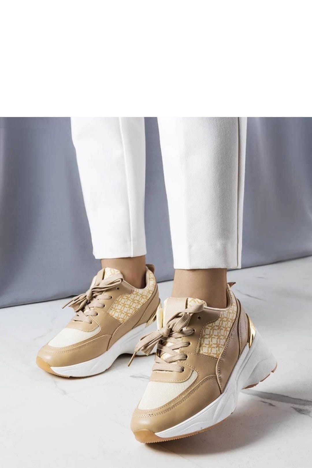 Love Lace Love Lace Women's Sport Shoes with Lora Hurtado Monogram Beige Casual Sneakers
