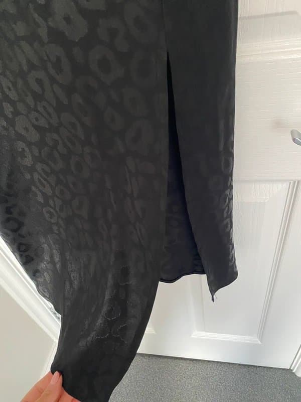 New Look Satin leopard print cowl neck dress
