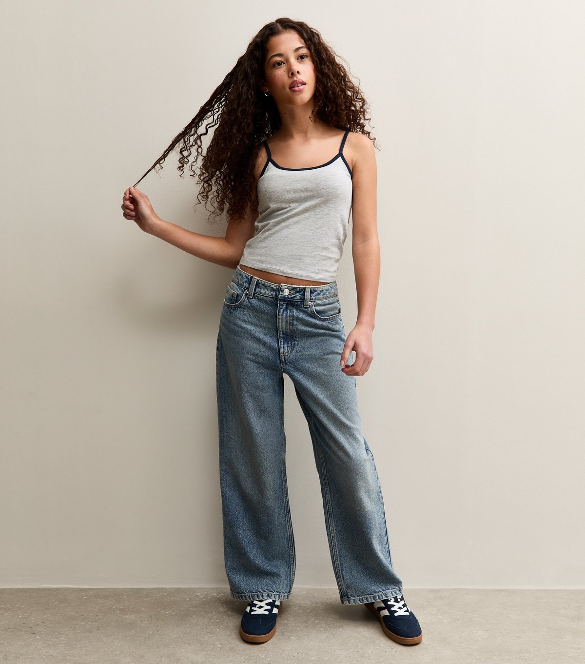 New Look Girls' Grey Jersey Scoop Neck Cami Top New Look - 3