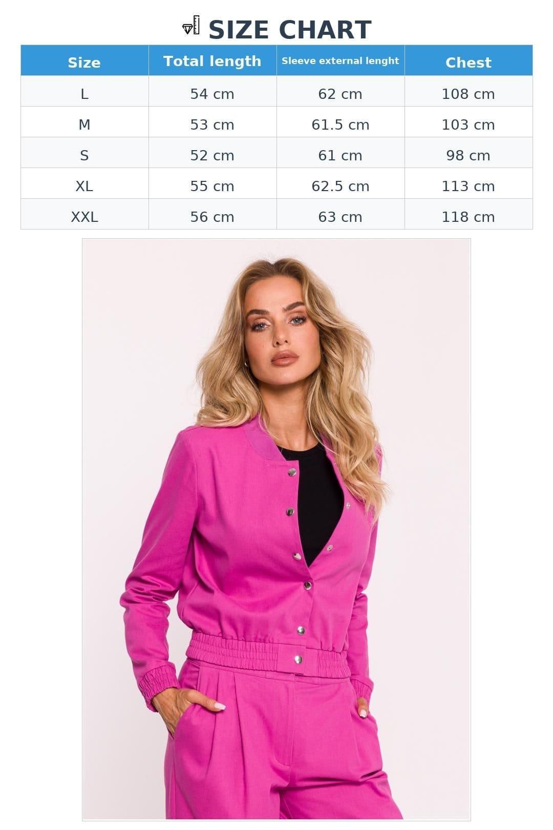 Love Lace Love Lace Women's Cotton Bomber Jacket with Snap Fastenings in Pink - 4