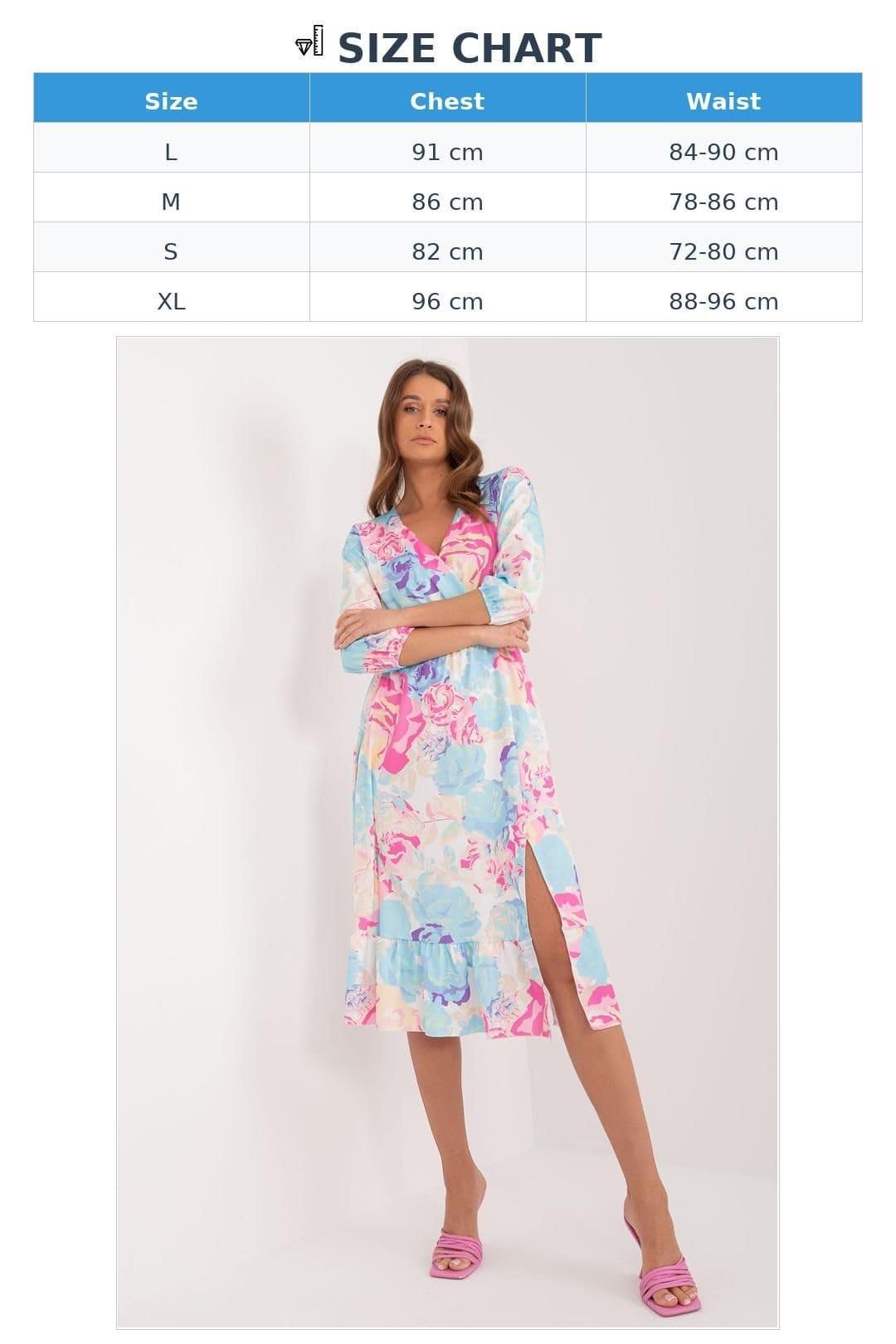 Love Lace Love Lace Women's Colorful Printed Midi Day Dress with Ruffle in Blue - 4