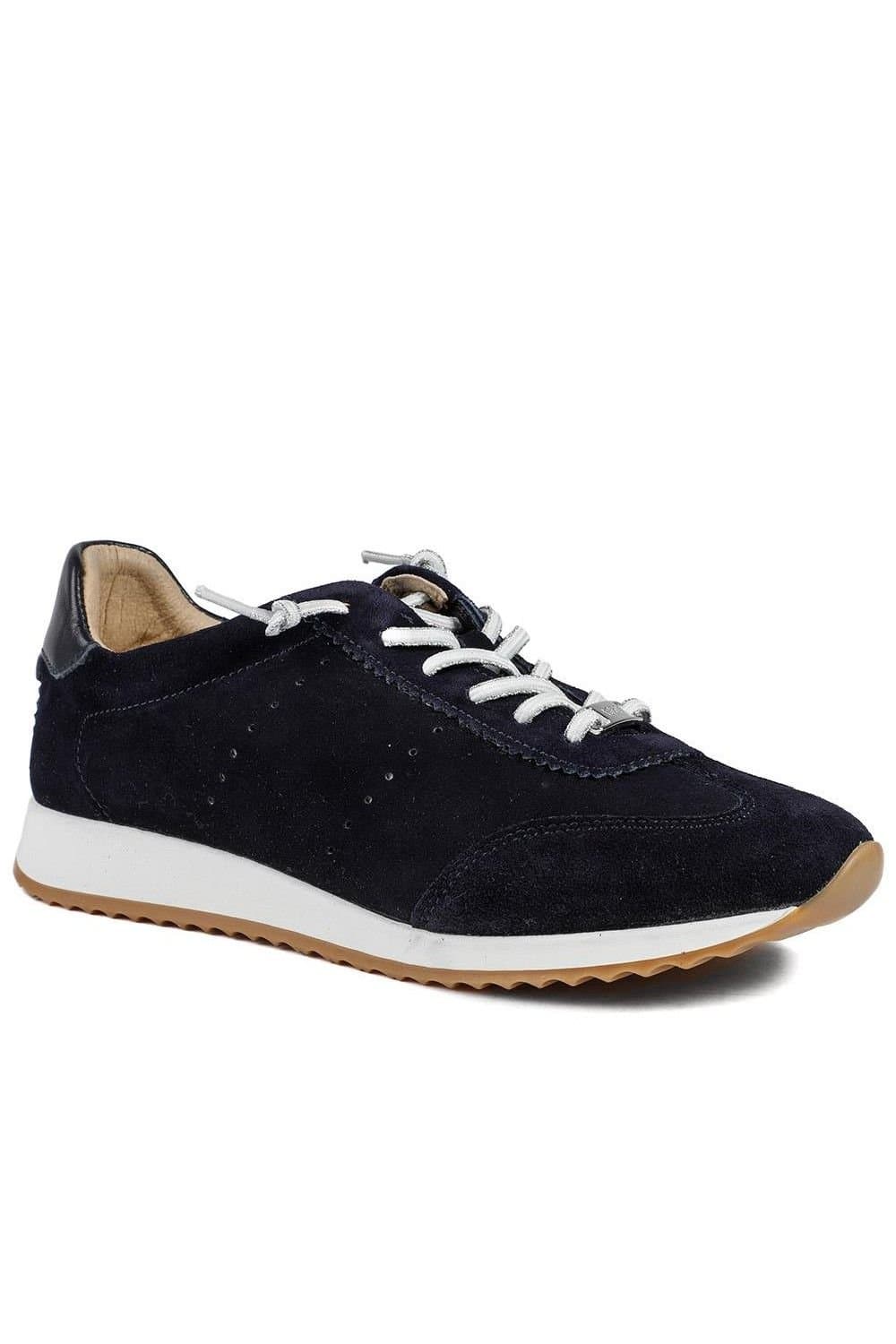 Jones Bootmaker Jones Bootmaker Navy Suede Leather Lace-Up Trainers