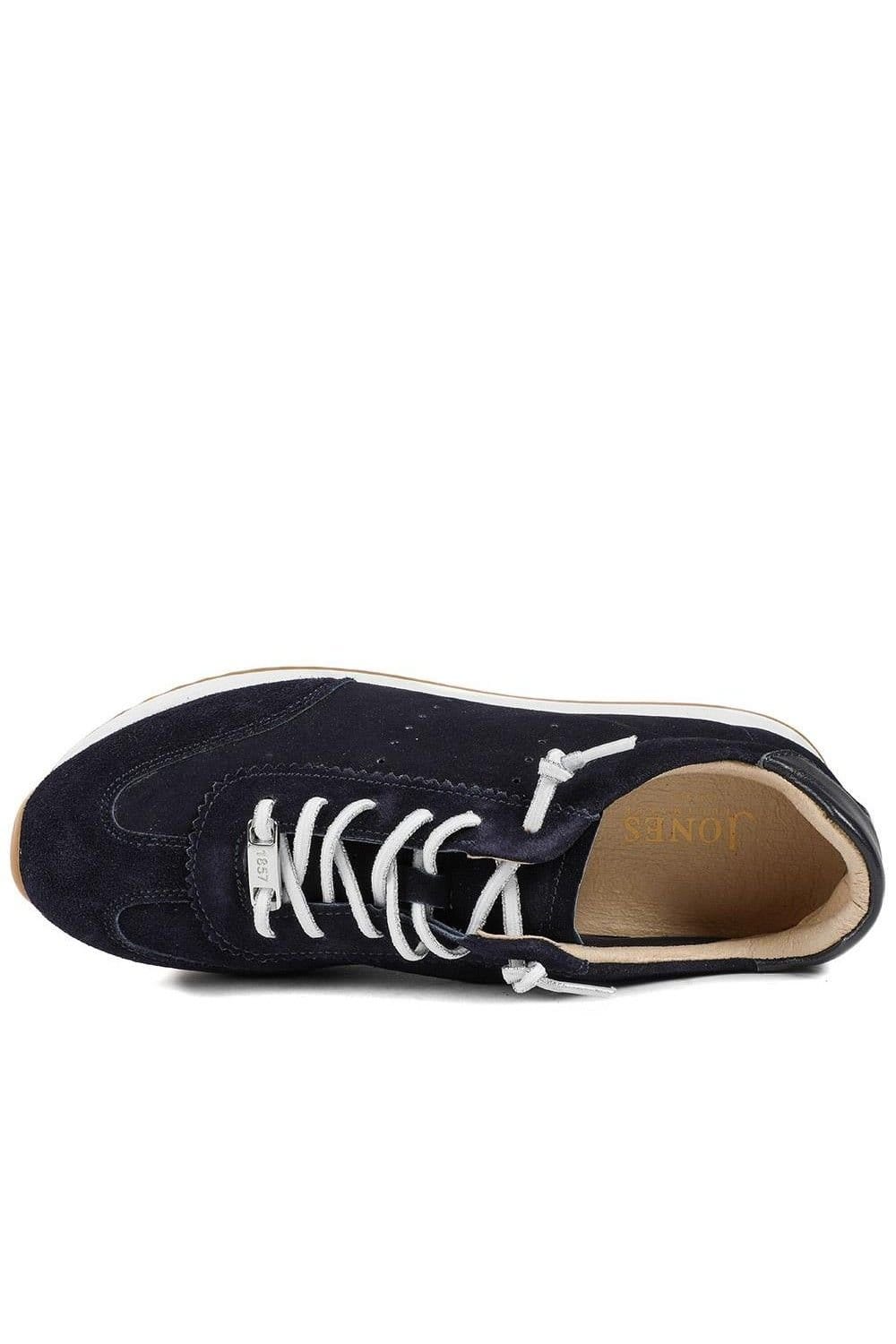 Jones Bootmaker Jones Bootmaker Women's Alenya Suede Leather Lace Up Trainers in Navy - 4