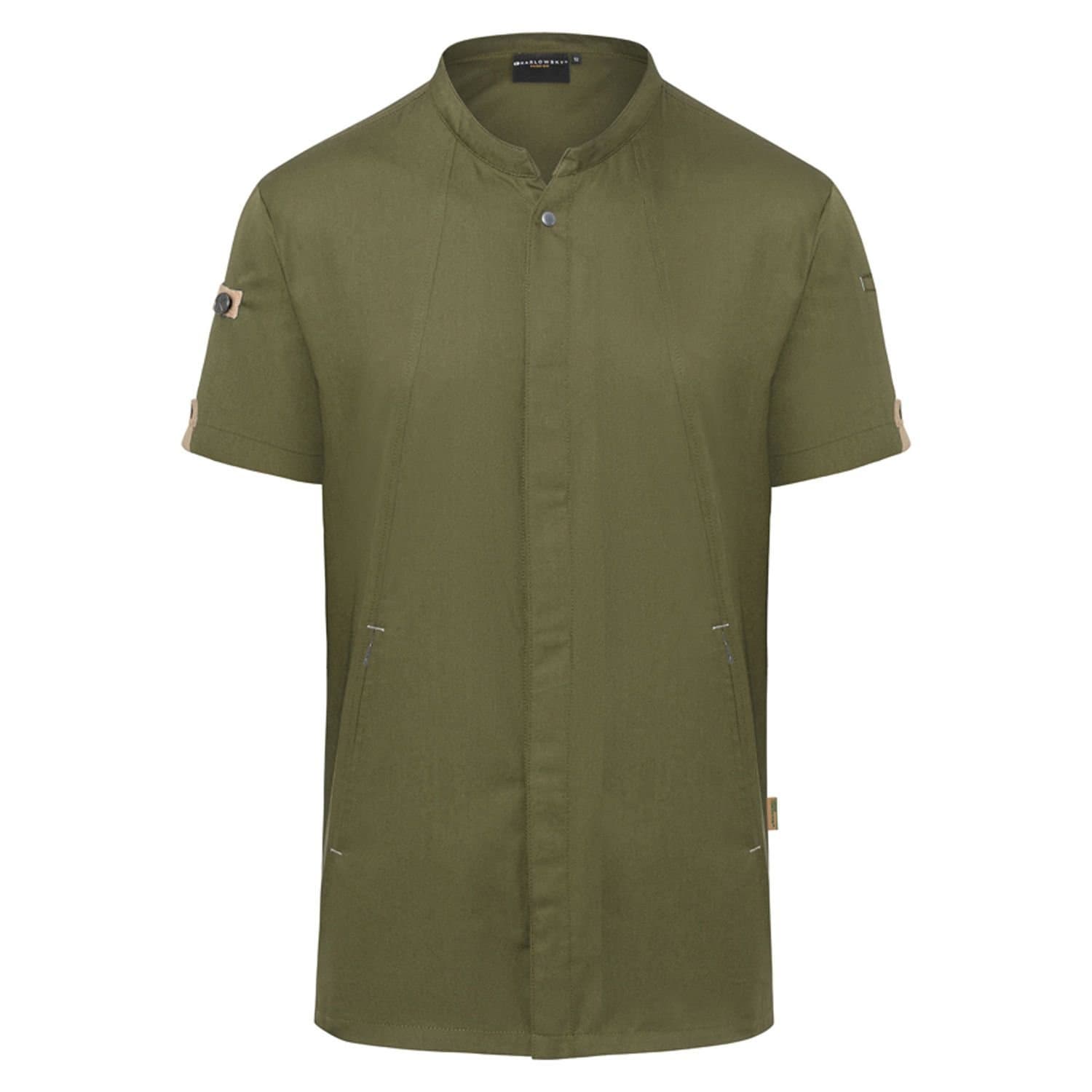Karlowsky Karlowsky Men's Green-Generation Short-Sleeved Chef Jacket in Bottle Green