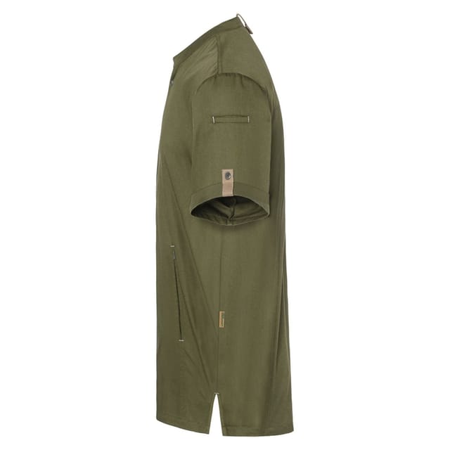 Karlowsky Karlowsky Men's Green-Generation Short-Sleeved Chef Jacket in Bottle Green - 3