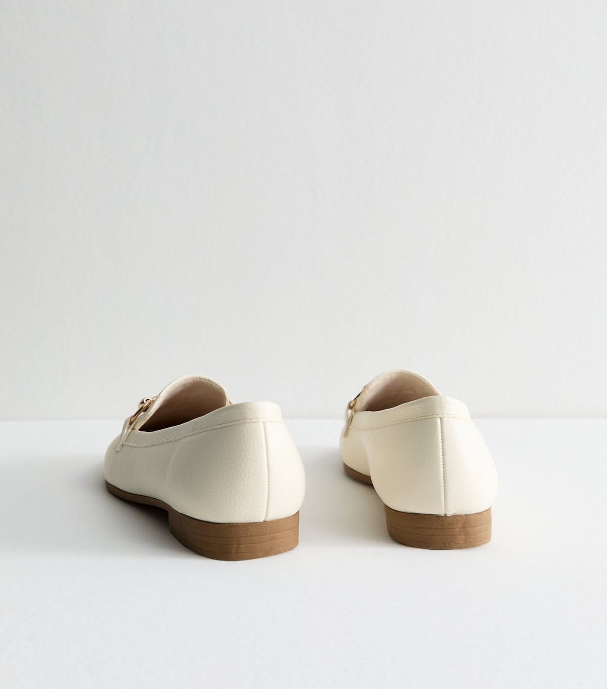 New Look Women's Off White Faux Leather Horsebit Detail Loafers New Look - 4