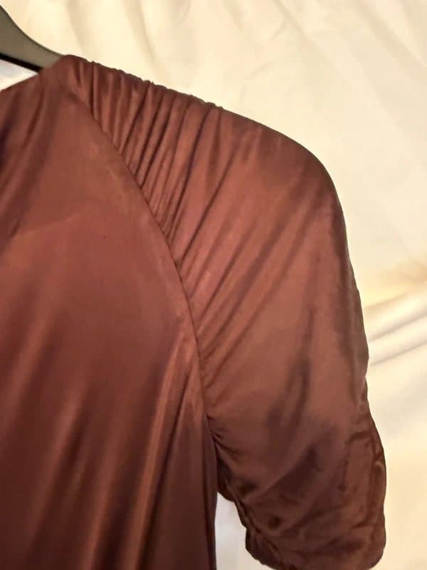 Matthew Williamson Matthew Williamson Ready to Wear Silk Jersey Ruched Dress UK 8 Brown Chocolate Designer
