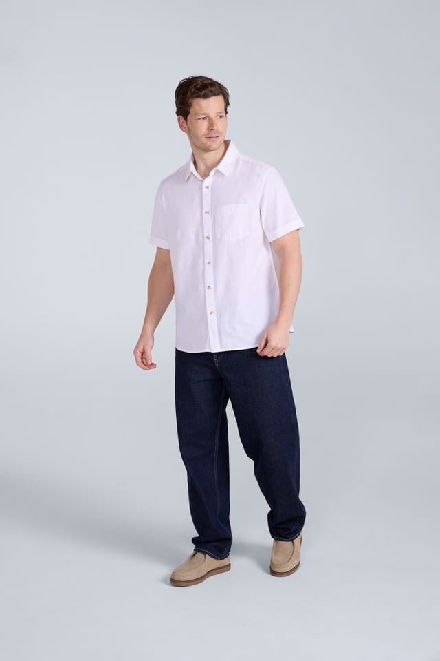 Animal Animal Men's Bayside Shirt Short Sleeve Casual Summer Cotton T-Shirt in White - 2