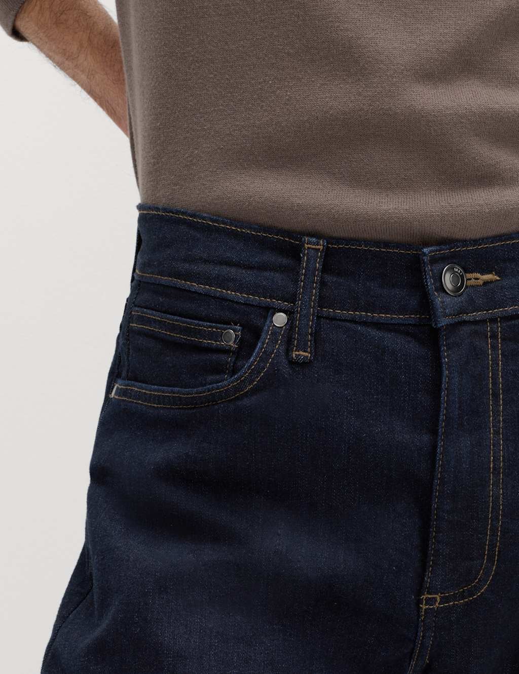 Marks & Spencer M&S Straight Fit Stretch Jeans Dark Indigo - 2