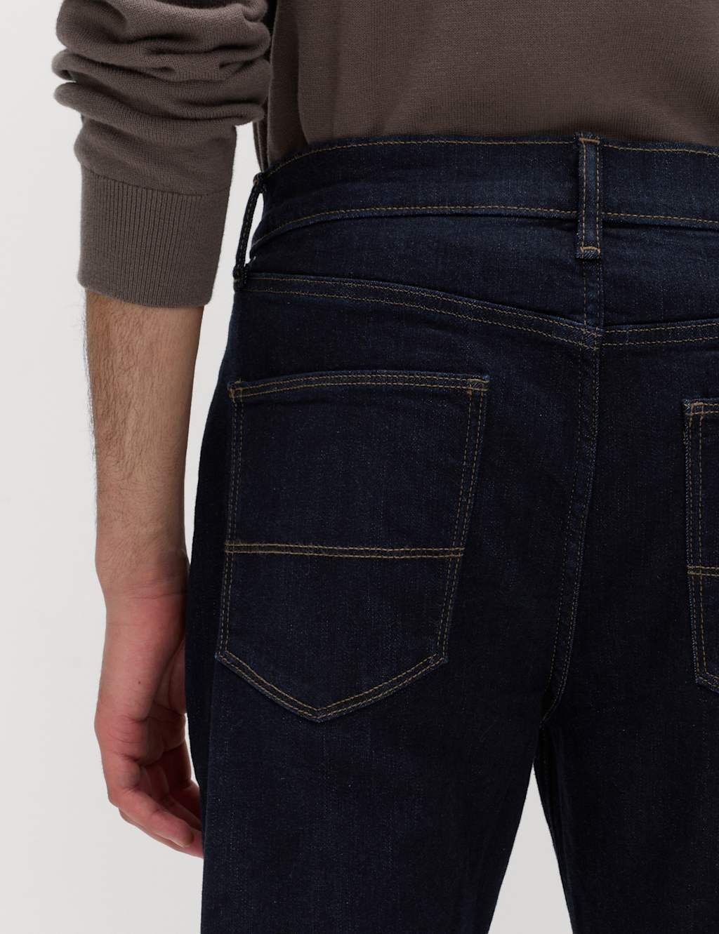 Marks & Spencer M&S Straight Fit Stretch Jeans Dark Indigo - 3