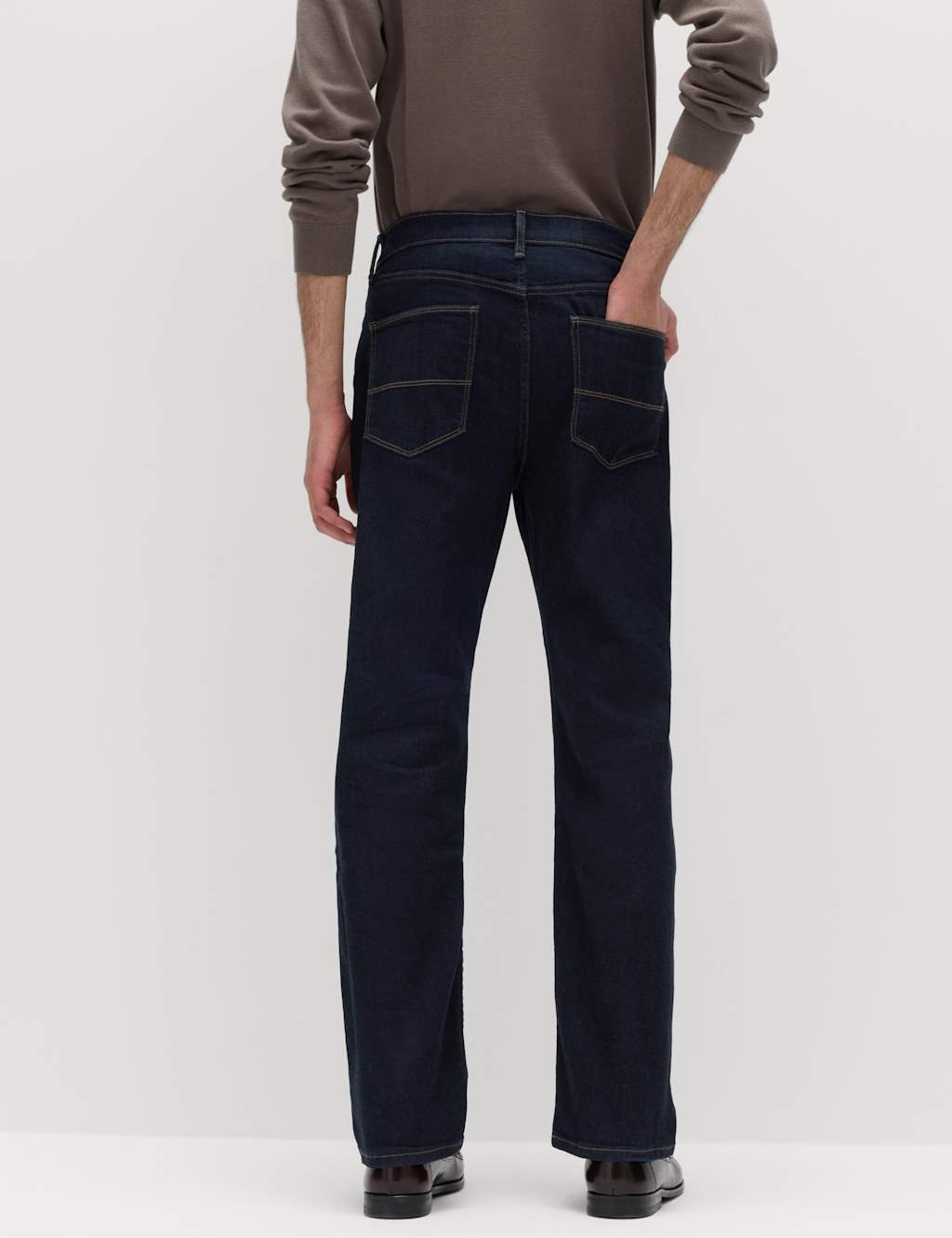 Marks & Spencer M&S Straight Fit Stretch Jeans Dark Indigo - 4