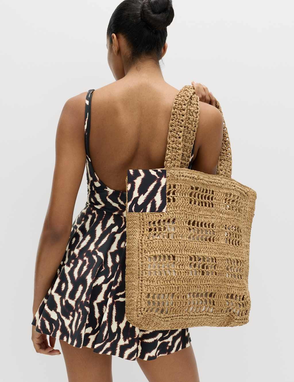 Marks & Spencer M&S Printed Swim Dress Brown Mix - 3