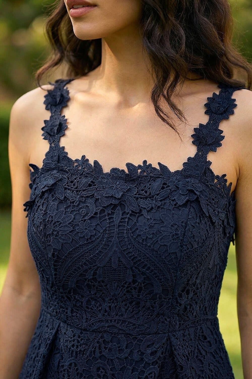 Dusk Dusk Women's Floral Crochet Midi Dress in Navy - 4