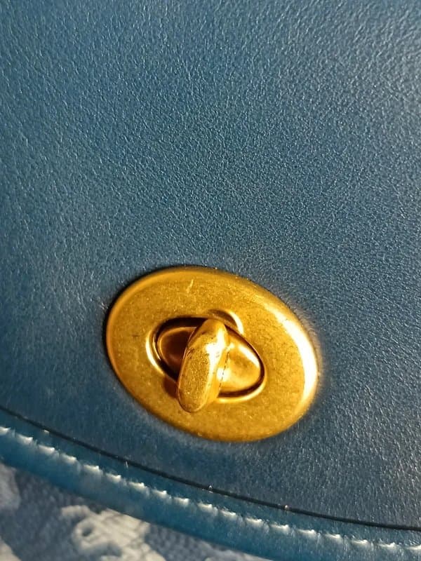 Coach Coach Navy and Blue Turnlock Top Handle with Horse and Carriage Print Crossbody Bag Pouch Handbag