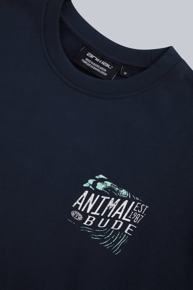 Animal Animal Men's 'Jonah' Bude Print Warm Comfortable Breathable Soft Cotton Sweatshirt in Navy - 3