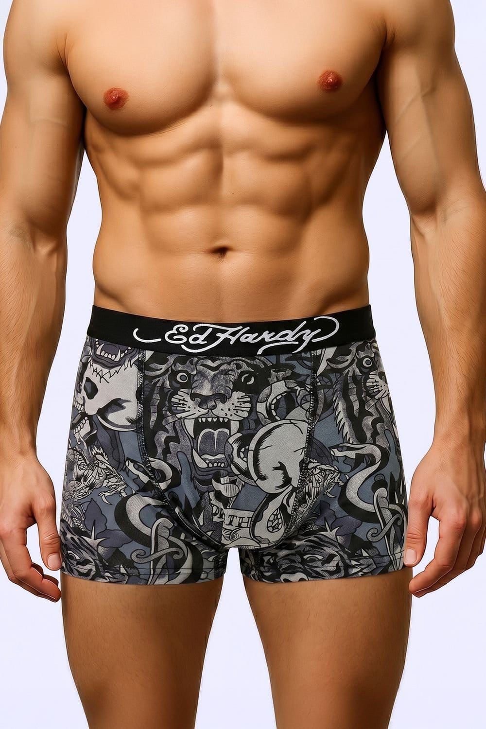 Ed Hardy Ed Hardy Men's 5 Pack Cotton Rich Stretch Aravos Boxers - 4