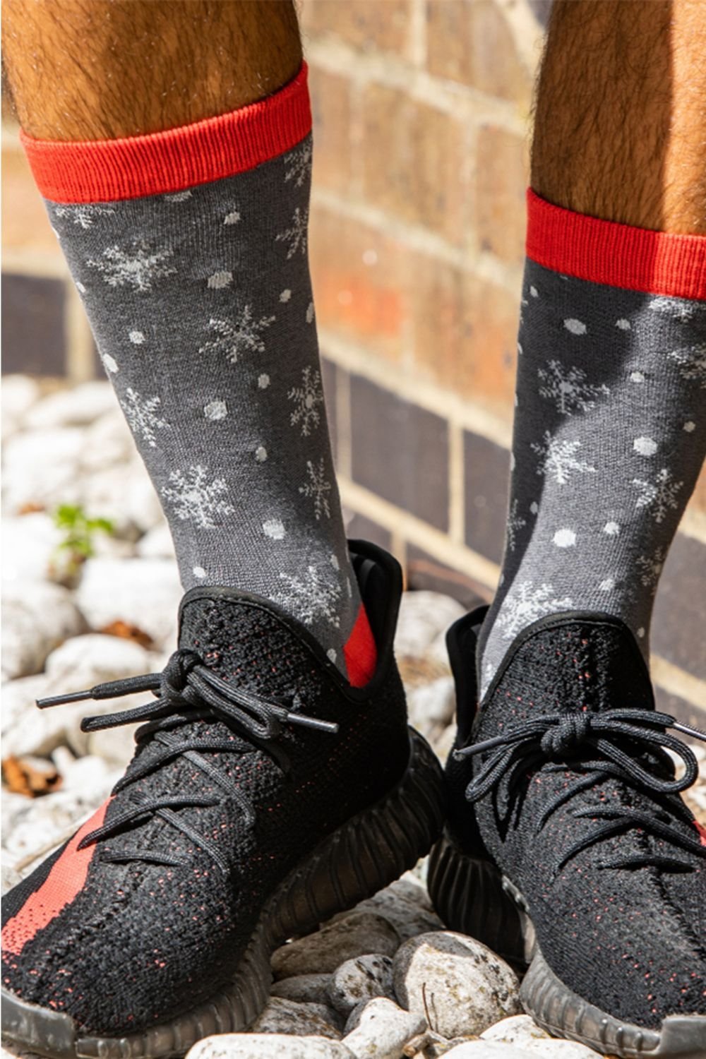 Mr Heron Mr Heron Men's Novelty Bamboo Christmas Socks with Ruldoph & Santa in Grey - 3