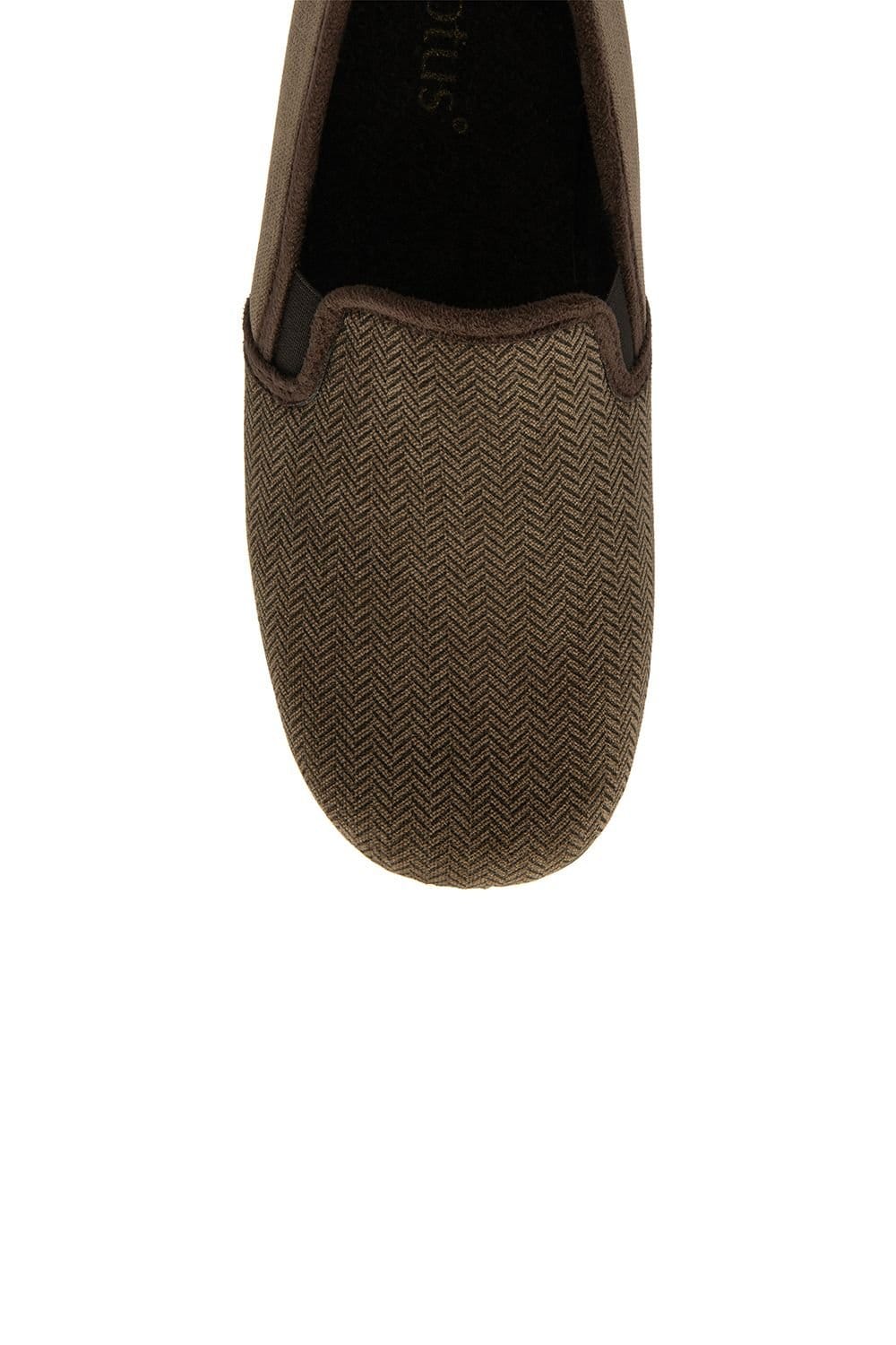 Lotus Lotus Men's 'Peter' Textile Full Slippers in Brown - 4