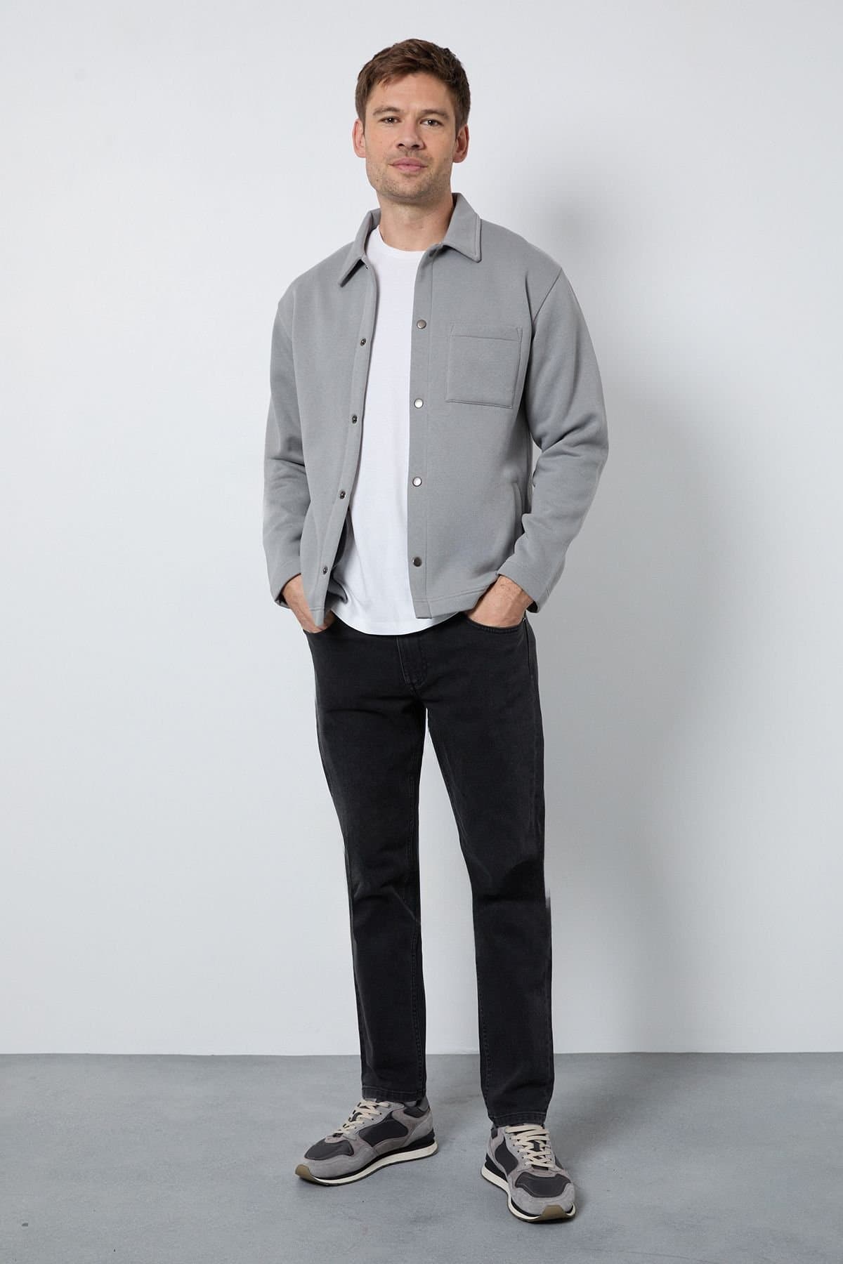 Burton Burton Men's Washed Black Stretch Slim Fit Jeans