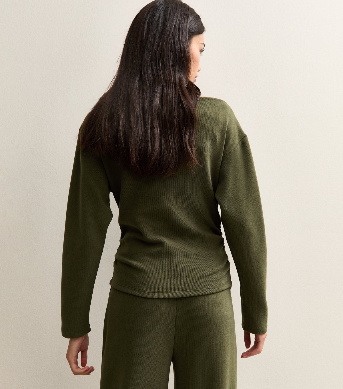 New Look Women's Khaki Soft Touch Slash Neck Top New Look - 4