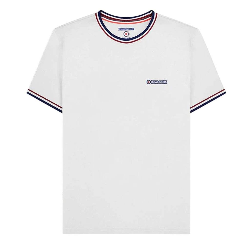 Lambretta Lambretta Men's SS25 Triple Tipped Pique T-Shirt in Off-White - 4