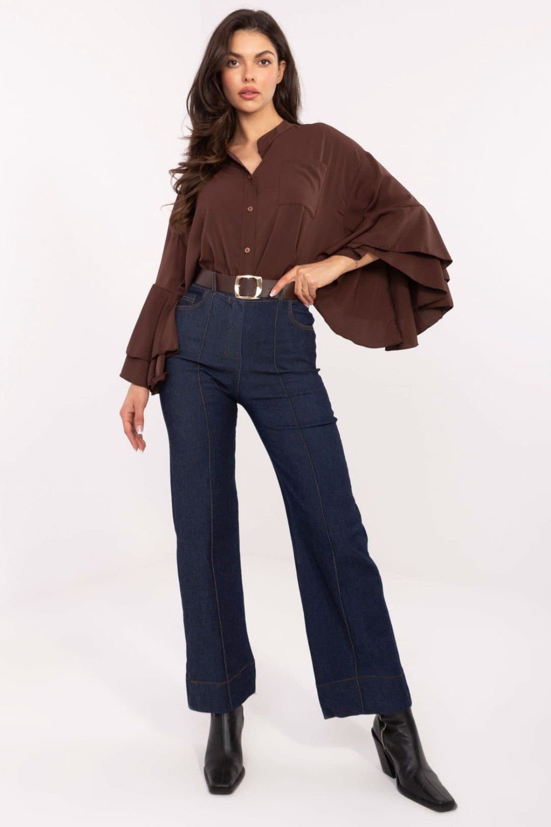 Love Lace Love Lace Blue Cotton Straight Leg Jeans with Stretch
