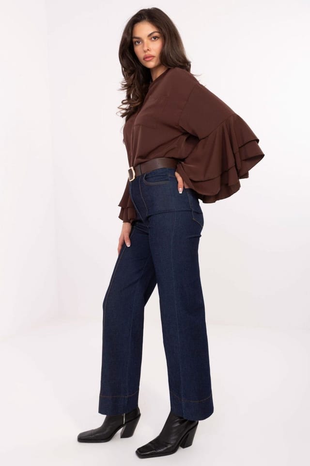 Love Lace Love Lace Women's Classic Cotton Straight Leg Jeans with Stretch in Blue - 2