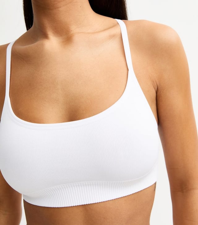 New Look Women's White Ribbed Seamless Bralette New Look - 3