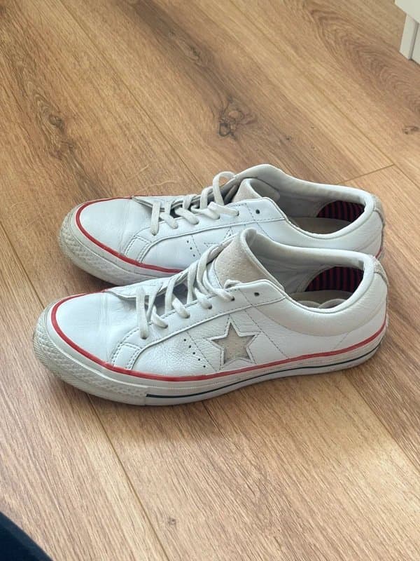 Converse Rare Converse One Star Leather Trainers | White & Red | UK 7