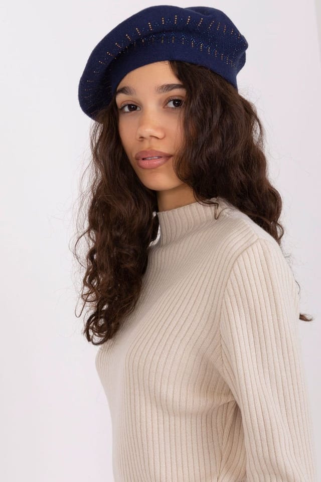 Love Lace Love Lace Women's Classic Wool Beret Hat for Autumn Winter with Soft Fit All Day in Blue - 2