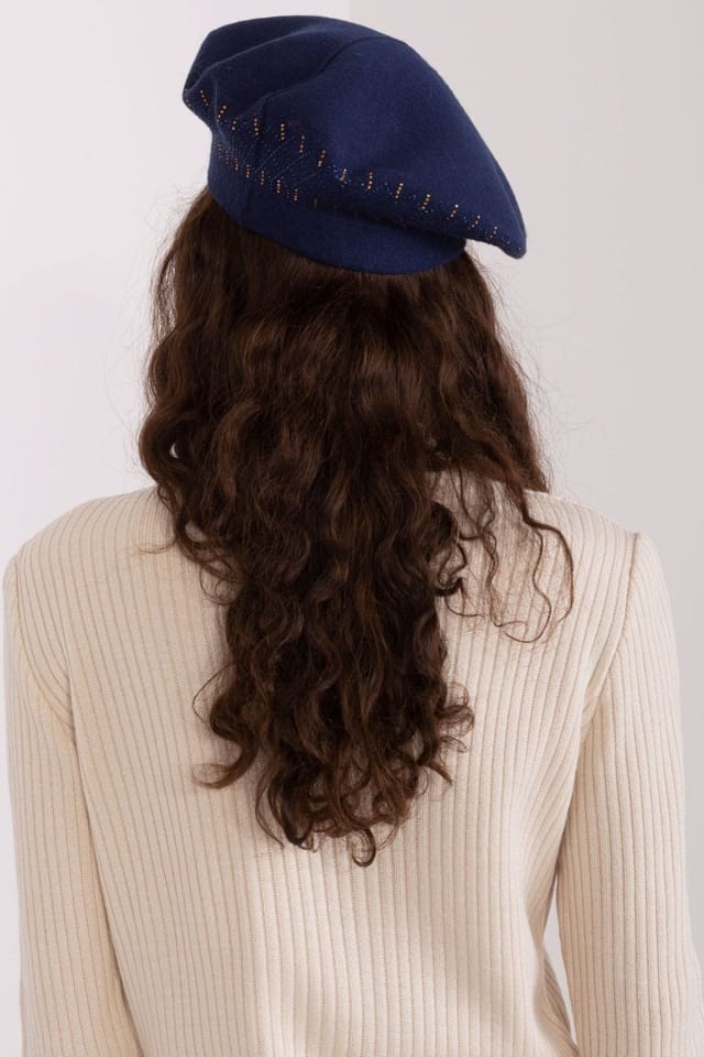 Love Lace Love Lace Women's Classic Wool Beret Hat for Autumn Winter with Soft Fit All Day in Blue - 3