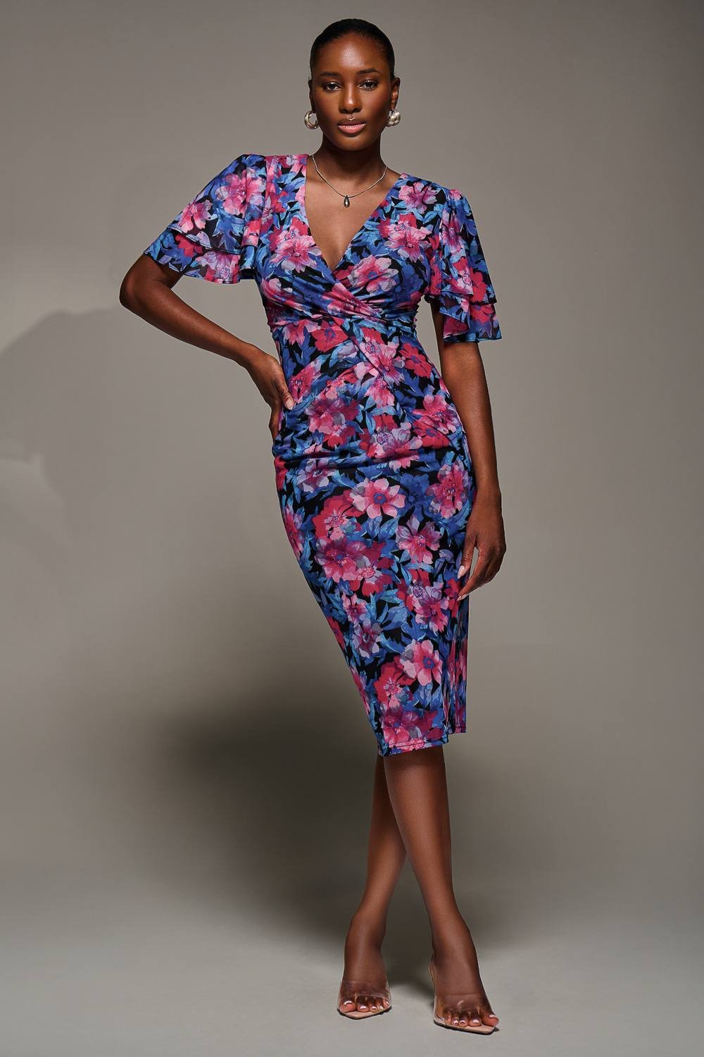 Jolie Moi Jolie Moi Women's Angel Sleeve Mesh Bodycon Dress - 4