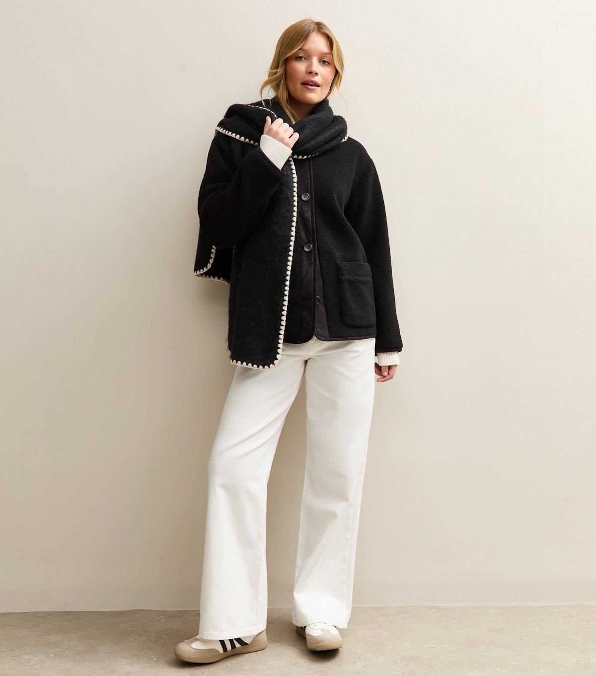 New Look Women's Black Borg Button Through Jacket New Look - 4