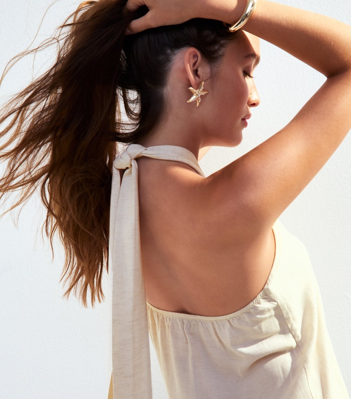 New Look Women's Stone Linen Look Halterneck Mini Dress New Look - 2