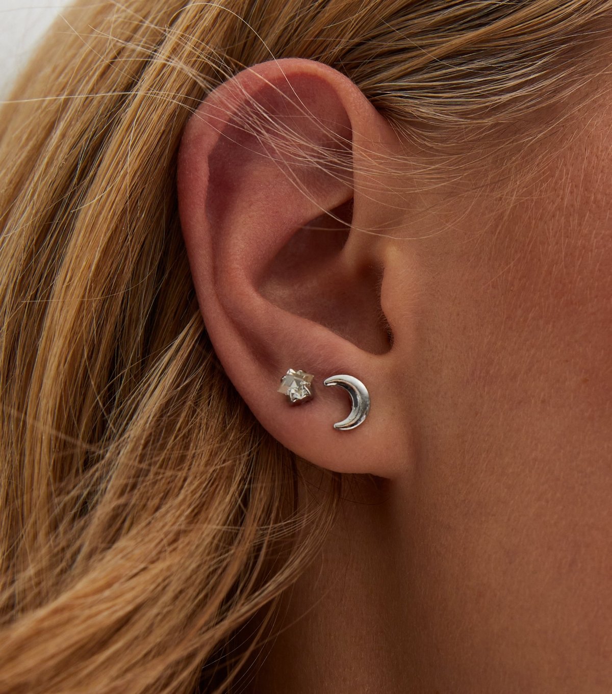 New Look 9 Pack Silver Mixed Stud Earrings New Look - 2