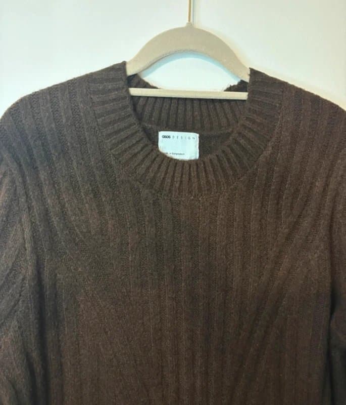 ASOS ASOS Y2k structured Knitted Dress - Chocolate Brown - large new without tags