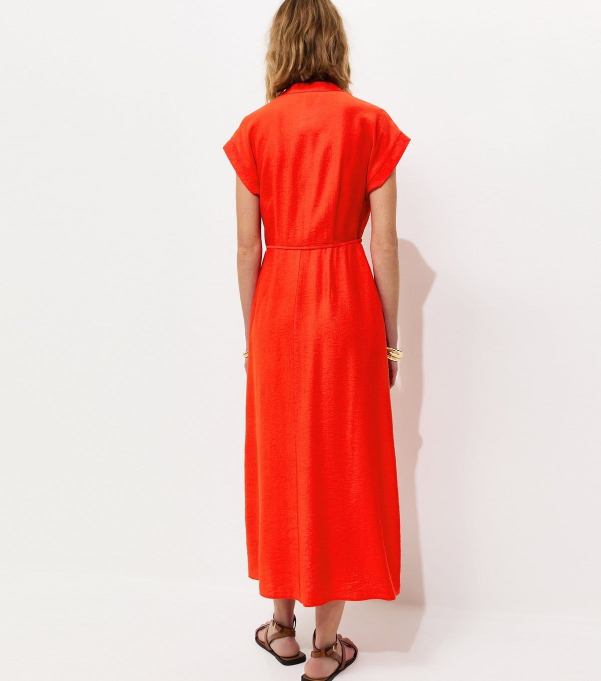 New Look Women's Bright Red Toggle Shirt Midi Dress New Look - 4