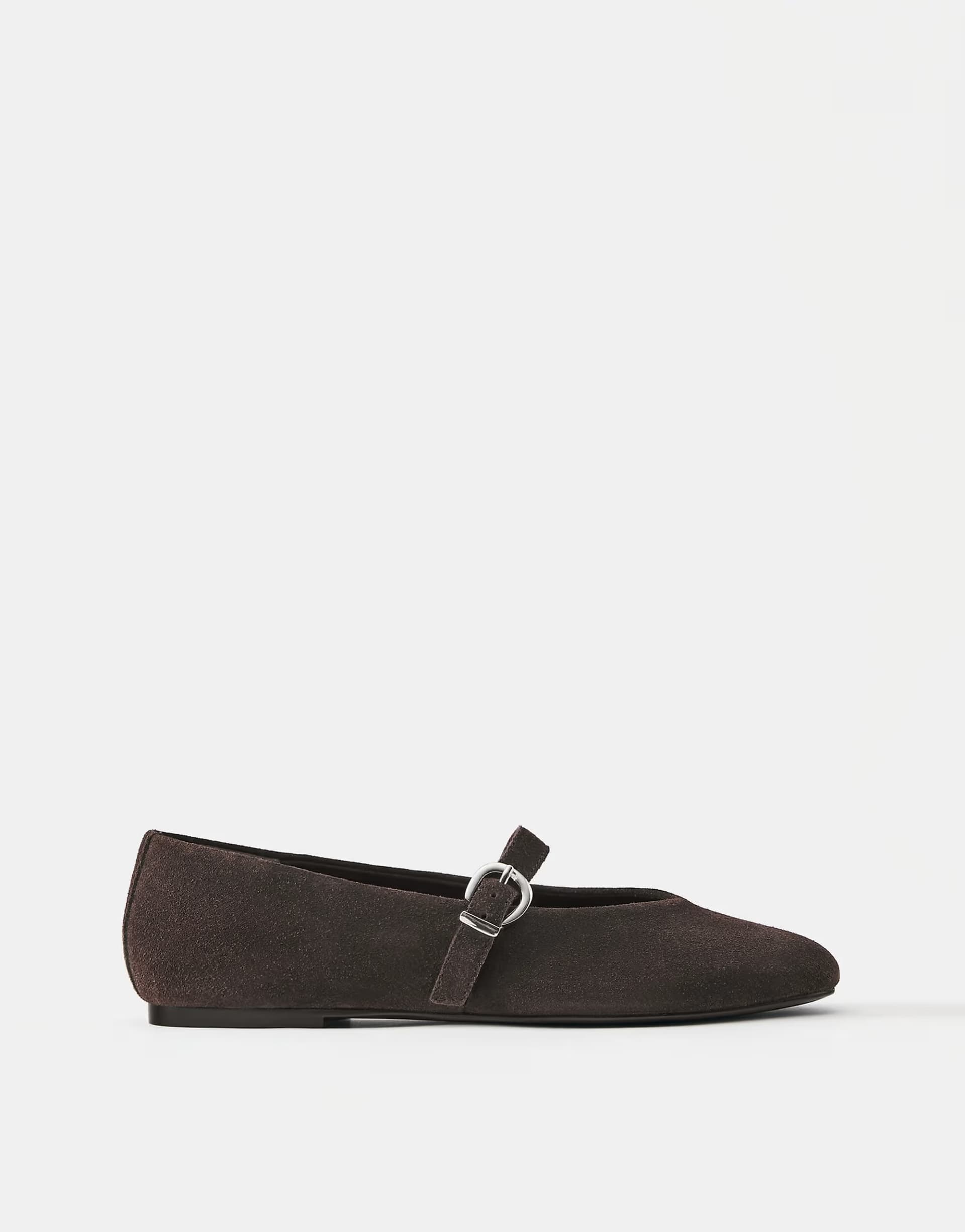 ASOS Pull&Bear Leather ballerinas in brown