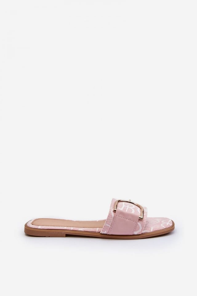 Love Lace Love Lace Women's Elegant Flat Heeled Gold Detailed Flip Flops for Hot Days in Pink - 2