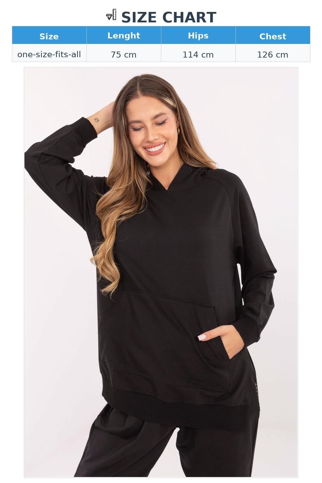 Love Lace Love Lace Women's Oversized Cotton Elastane Hoodie Sweatshirt in Black - 4