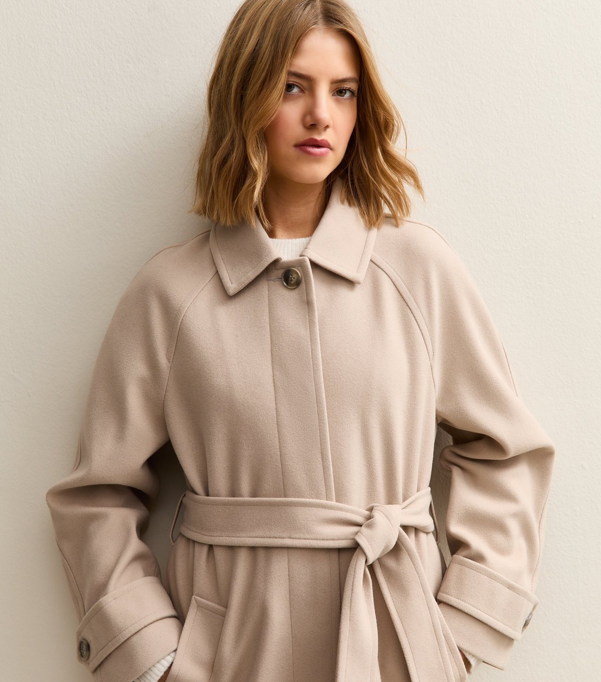 New Look Women's Mink Button Up Belted Coat New Look - 2