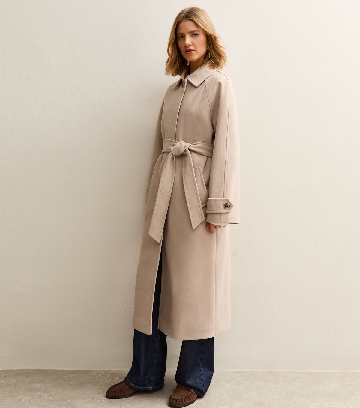 New Look Women's Mink Button Up Belted Coat New Look - 3