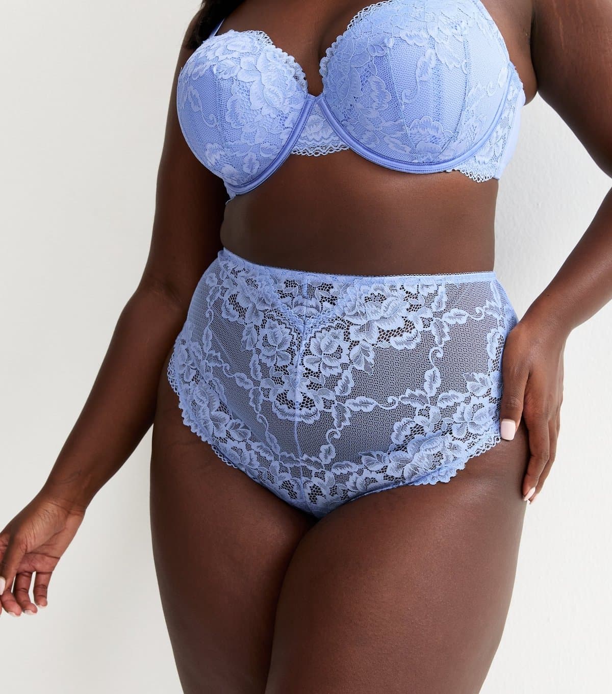 New Look New Look Light Blue Lace Thong for Plus Size Women