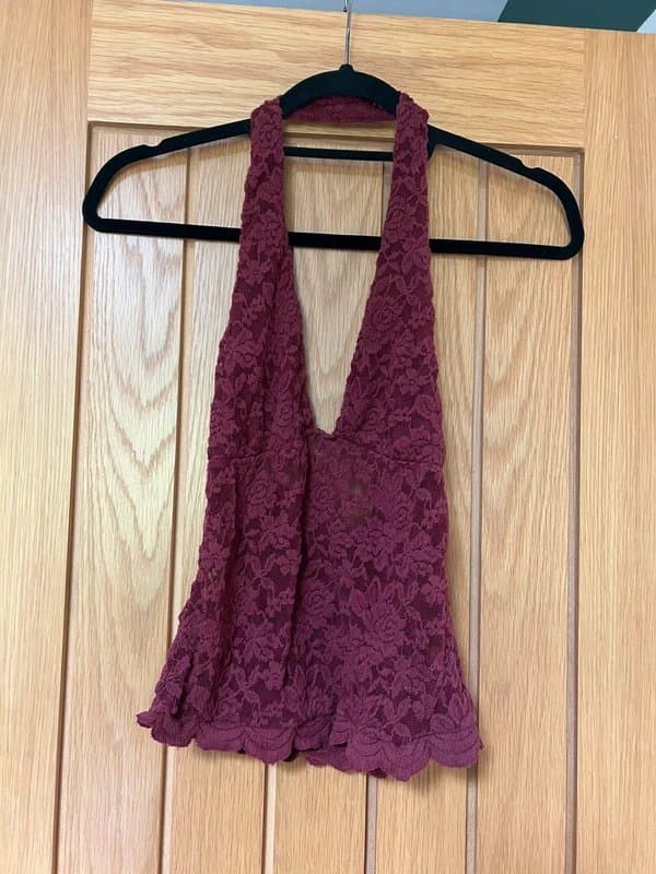 ASOS Wine red halter neck top