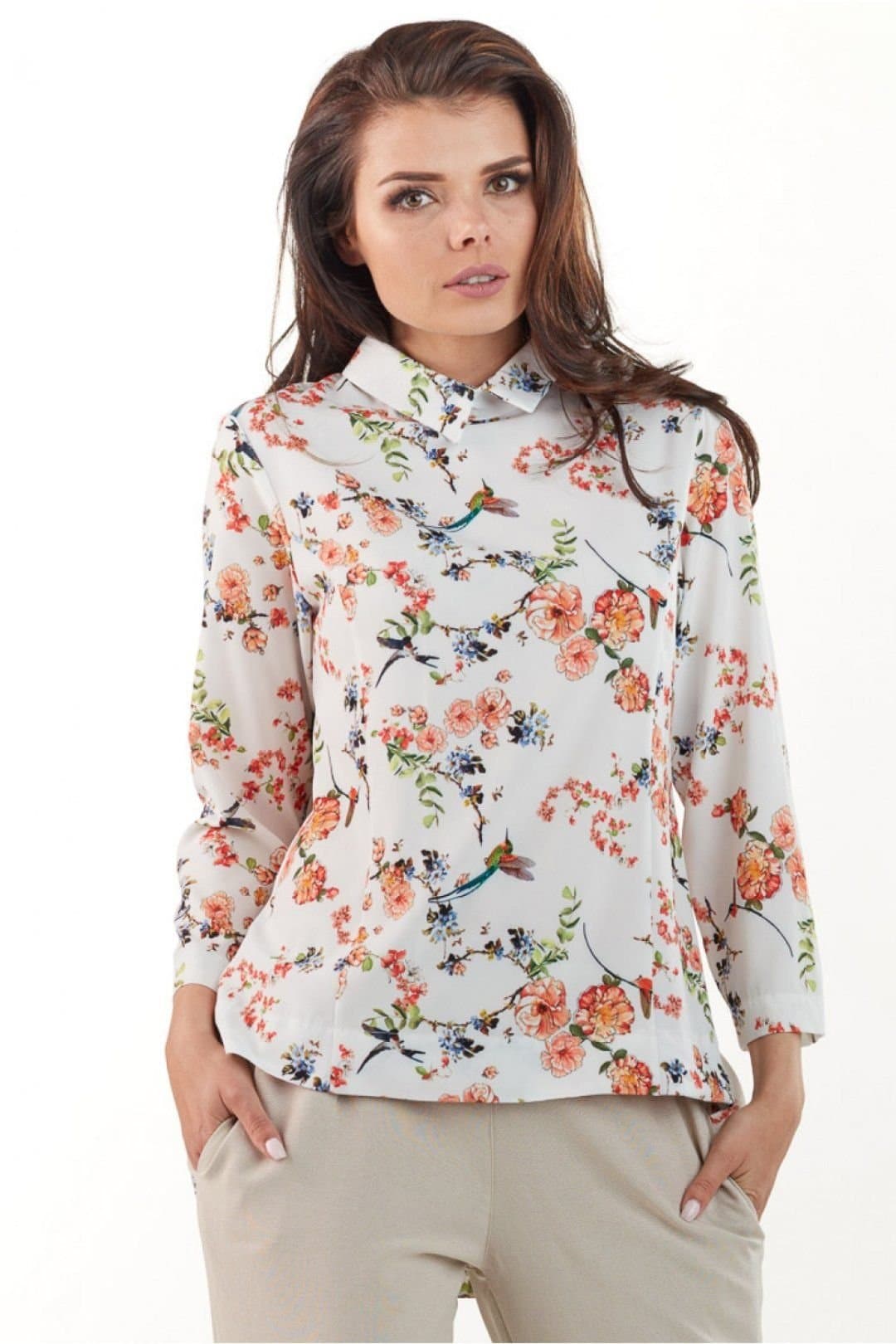 Love Lace Love Lace Women's Charming Collared Button Shirt Long Back in White