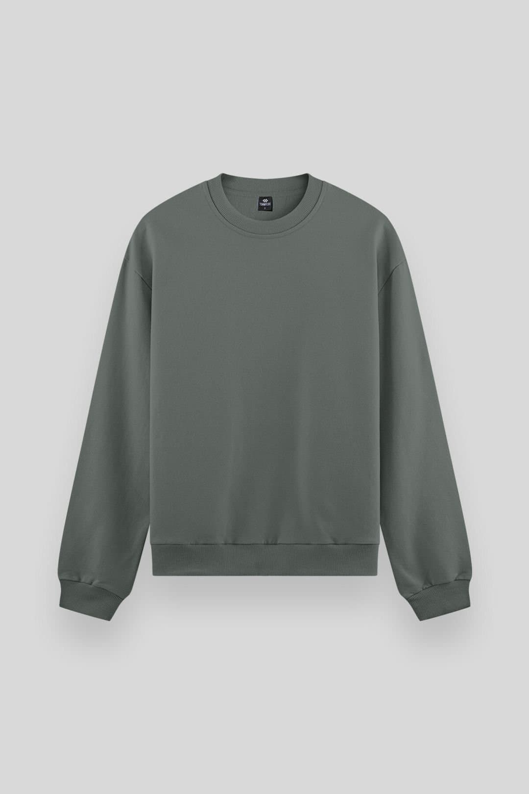 Tommy Life Tommy Life Men's Plain Crew Neck Sweatshirt in Grey