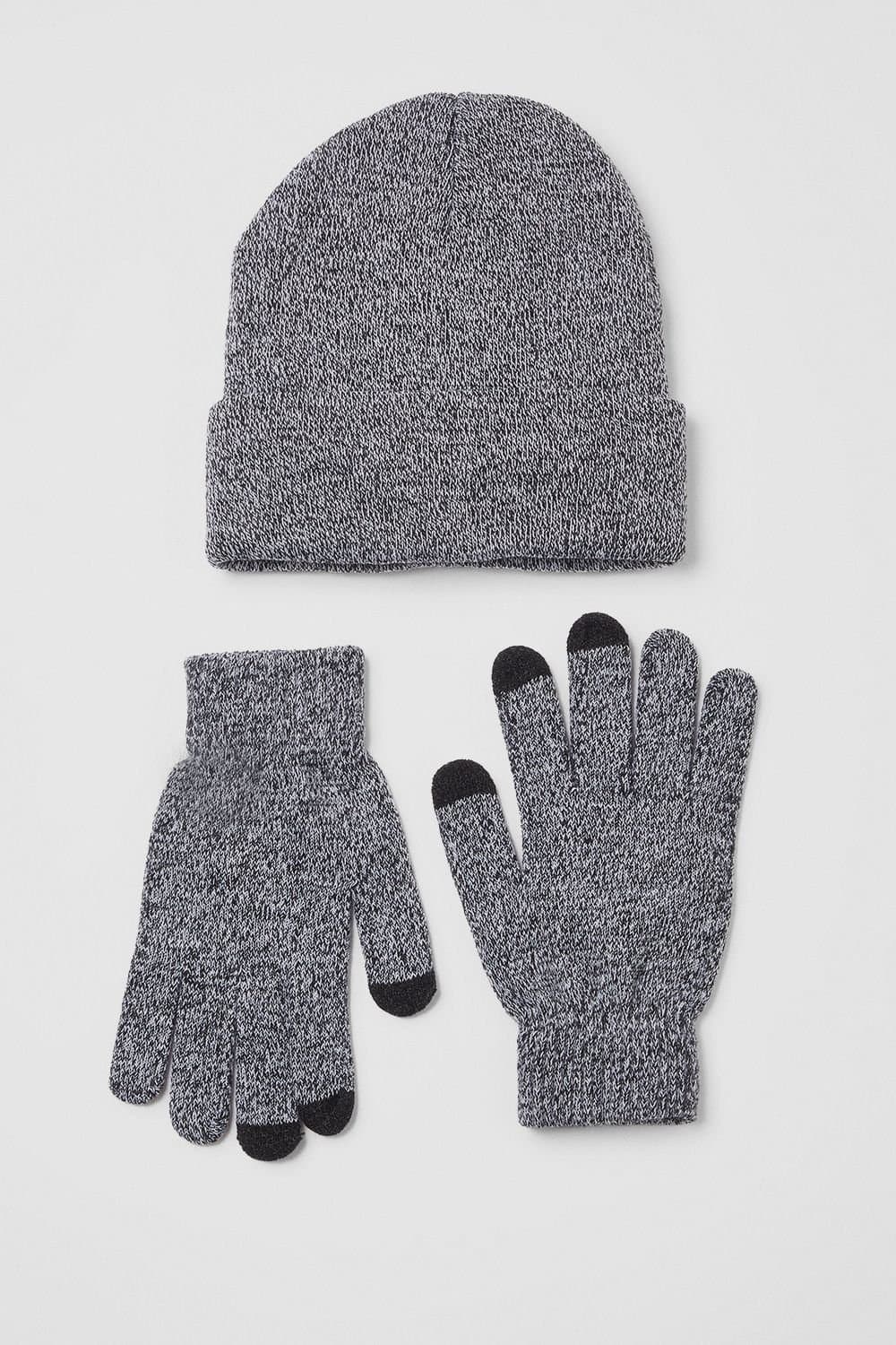 Burton Burton Men's Mid Grey Knitted Hat & Gloves Set