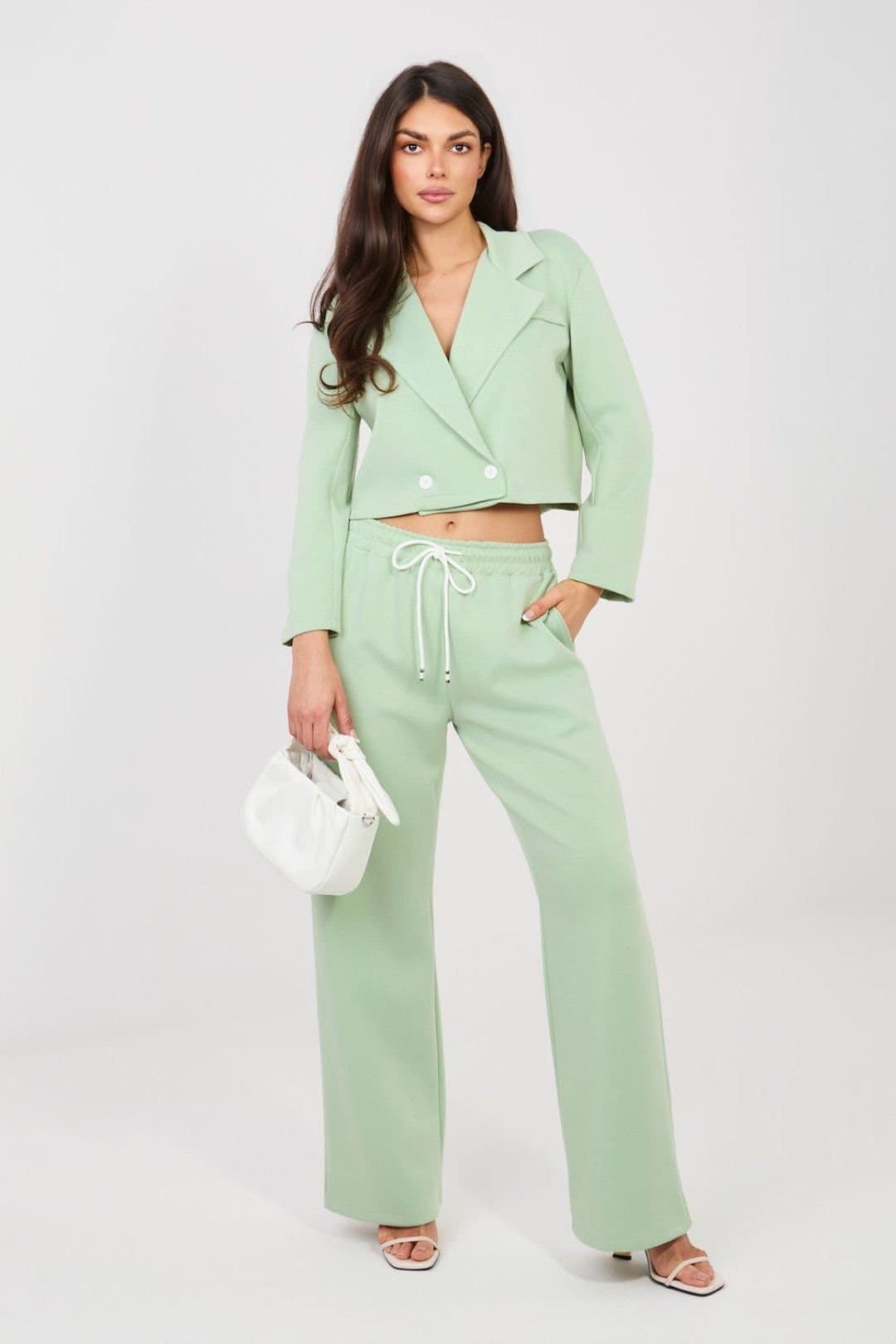 Love Lace Love Lace Green Double Breasted Jacket Trouser Set